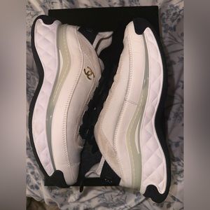 Velvet Calfskin Mixed Fibers CC Sneakers